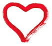 ein rotes, gezeichnetes Herz
