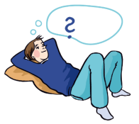 Ein Teenager liegt auf dem Boden und denkt nach