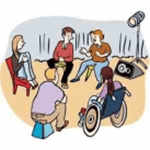 Jugendliche, die in einem Kreis zusammensitzen