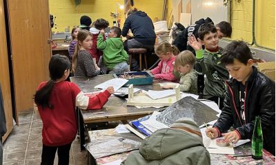 Kinder beim Malen in der OT Grevenbrück