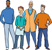 Mehrere Erwachsene stehen nebeneinander